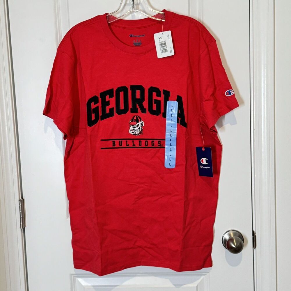 Champion Georgia Bulldogs UGA T-Shirt Adult Large Embroidered NWT